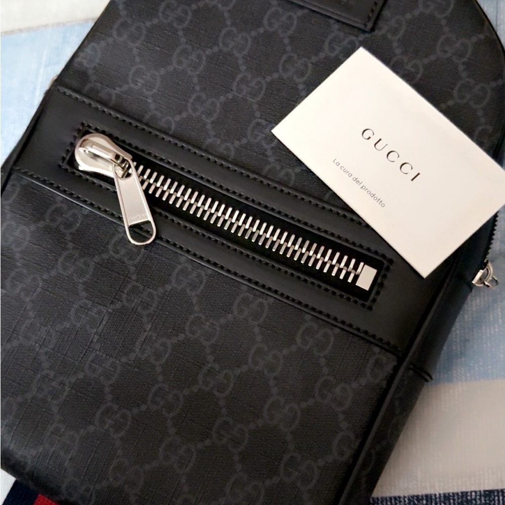 Gucci Black Monogram Men's Backpack